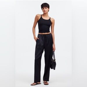 Madewell Pintuck Slim Satin Pants